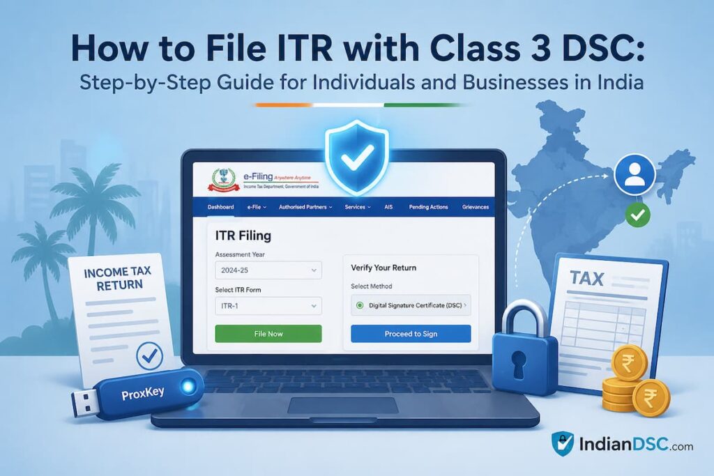 Step-by-Step Guide for Individuals and Businesses in India to File ITR with Class 3 DSC
